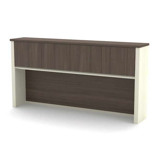 Prestige + 72W Hutch for Desk Shell, White Chocolate & Antigua